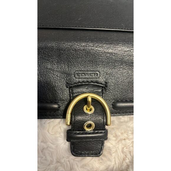 Coach Campbell Black Leather Zip Around Wallet Coach Buckle Wallet - Picture 3 of 6